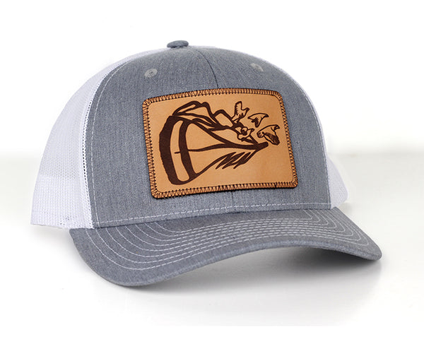Chukar Chasers-  Chuk Country Leather Patch- Trucker- Charcoal-White