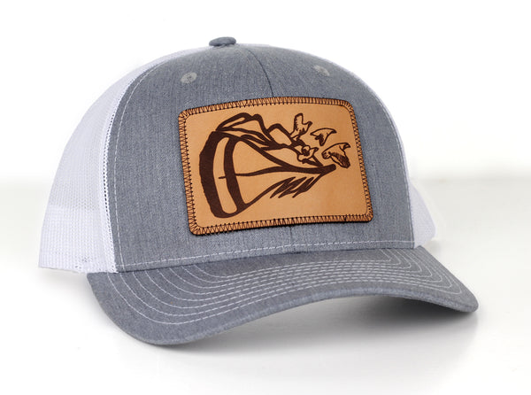Chukar Chasers-  Chuk Country Leather Patch- Trucker- Charcoal-White